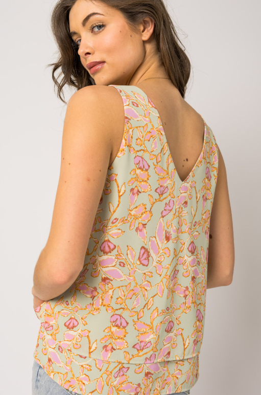 Orchard in Bloom Top in Sage with Blush Floral