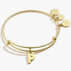 Alex and Ani 'P' Initial Bracelet in Silver or Gold