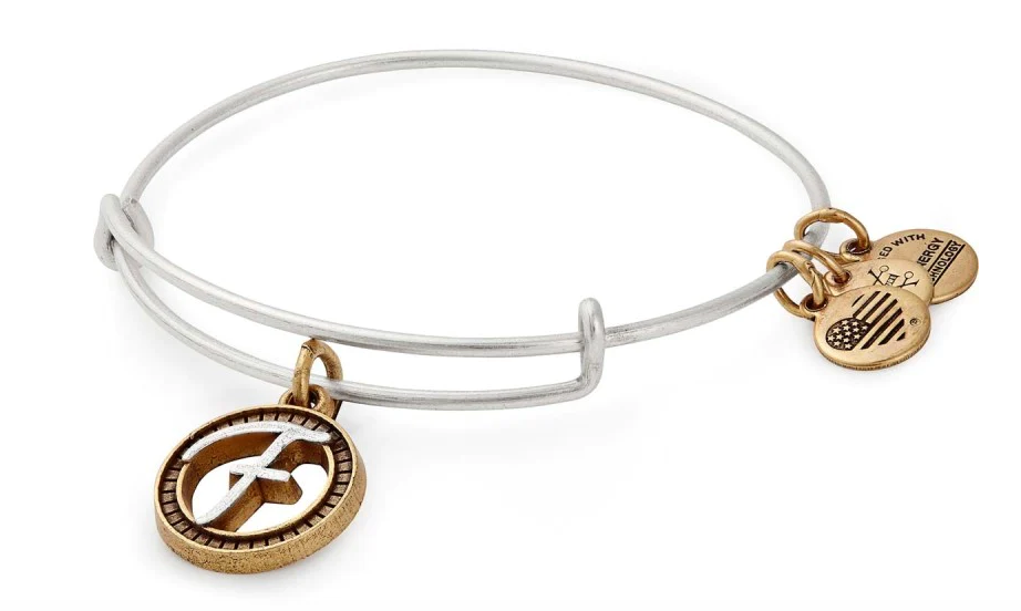 Alex and Ani Two Tone Initial 'F' Bracelet - 50% OFF!