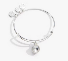 Load image into Gallery viewer, Alex and Ani April Birthstone Bangle in Gold- Clear Crystal
