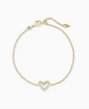 Load image into Gallery viewer, Kendra Scott Gold Ari Heart Bracelet In Ivory Mother of Pearl