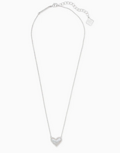 Load image into Gallery viewer, Kendra Scott Silver Ari Heart Necklace In Ivory Mother of Pearl