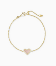 Load image into Gallery viewer, Kendra Scott Gold Ari Heart Bracelet In Rose Quartz