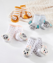 Load image into Gallery viewer, Assorted Baby Rattle Socks - Newborn to 3 month size