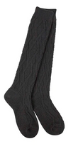 Load image into Gallery viewer, Weekend Cable Knee High Socks- Black