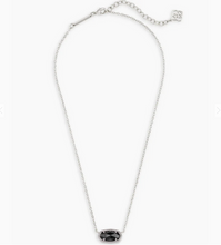 Load image into Gallery viewer, Kendra Scott Elisa Necklace Silver In Black Opaque Glass