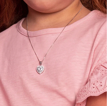 Load image into Gallery viewer, Girl's Royal CZ Heart Sterling Silver Necklace
