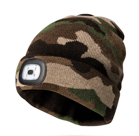 Rechargeable Night Scope LED Camo Beanie