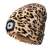 Load image into Gallery viewer, Rechargeable Night Scope LED Cheetah Print Beanie (Leopard)