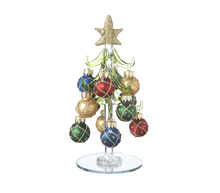 Load image into Gallery viewer, Mini Glass Christmas Trees with Assorted Ornaments