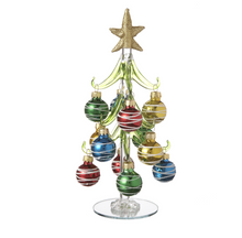 Load image into Gallery viewer, Large Glass Christmas Trees with Assorted Ornaments