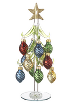 Load image into Gallery viewer, Large Glass Christmas Trees with Assorted Ornaments