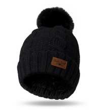 Load image into Gallery viewer, Cozy Classic Cable Knit Pom Hat- Black or Grey
