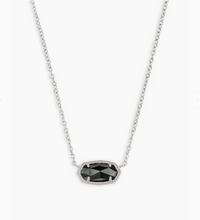 Load image into Gallery viewer, Kendra Scott Elisa Necklace Silver In Black Opaque Glass