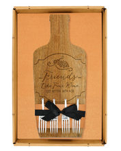 Load image into Gallery viewer, Friends - Like Fine Wine, Get Better With Age - 5.25" Acacia Cheese/Bread Board Set