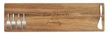 Load image into Gallery viewer, Our Friends are our Family - 21" Acacia Cheese/Bread Board Set