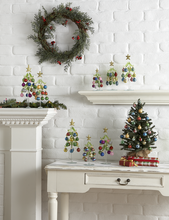 Load image into Gallery viewer, Mini Glass Christmas Trees with Assorted Ornaments