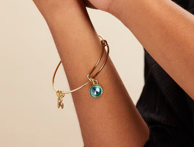 Alex and Ani March Birthstone Bangle Aquamarine Something