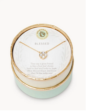 Load image into Gallery viewer, Spartina Gold Blessed Necklace Clear Crystals