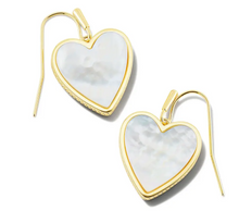 Load image into Gallery viewer, Kendra Scott Heart Drop Gold Earrings- Ivory Mother of Pearl
