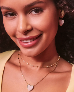 Kendra Scott Heart Drop Gold Earrings In Iridescent Drusy - SALE