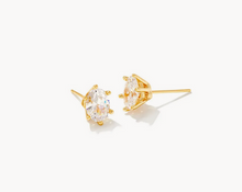 Load image into Gallery viewer, Kendra Scott Gold Cailin Stud Earrings In White Crystal