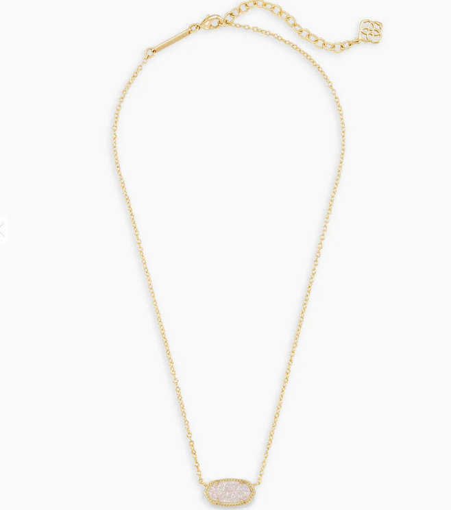 Elisa Gold Pendant Necklace in Spice Drusy