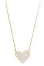 Load image into Gallery viewer, Kendra Scott Gold Ari Heart Necklace In Iridescent Drusy