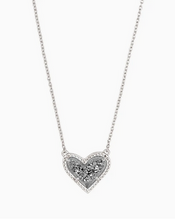 Load image into Gallery viewer, Kendra Scott Silver Ari Heart Necklace In Platinum Drusy