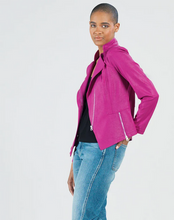 Load image into Gallery viewer, Magenta Liquid Leather Jacket By Clara Sunwoo
