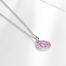 Load image into Gallery viewer, Girl's Sterling Silver Pink Donut Necklace