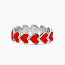 Load image into Gallery viewer, Pura Vida Silver Love Hearts Band Ring