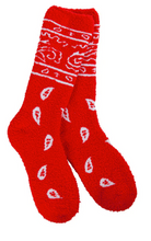 Load image into Gallery viewer, Bandana Cozy Crew Socks- Red or Navy