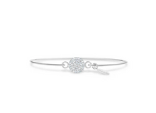 Load image into Gallery viewer, Sterling Silver Pavé Disk Icon Bangle