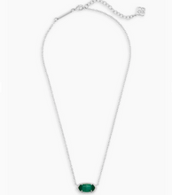 Load image into Gallery viewer, Kendra Scott Silver Elisa Necklace In Emerald Cat's Eye