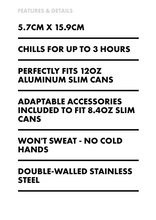Load image into Gallery viewer, Corkcicle Slim Arctican Insulated Drink Cooler for White Claws/ High Noons