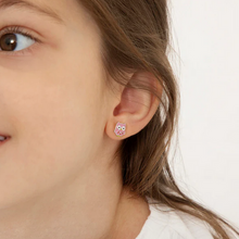 Load image into Gallery viewer, Girl's Sterling Silver My Owl Friend CZ Earrings