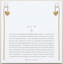 Load image into Gallery viewer, Bryan Anthonys “All In” Love Threader Earrings In Silver or Gold