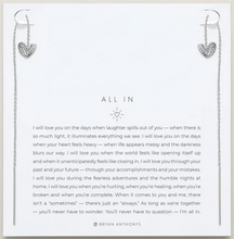 Load image into Gallery viewer, Bryan Anthonys “All In” Love Threader Earrings In Silver or Gold