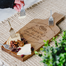 Load image into Gallery viewer, Friends - Like Fine Wine, Get Better With Age - 5.25" Acacia Cheese/Bread Board Set
