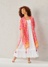 Load image into Gallery viewer, Pink &amp; Coral Floral Kimono
