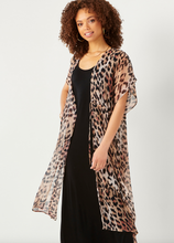 Load image into Gallery viewer, Waist Tie Leopard Kimono
