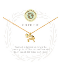 Load image into Gallery viewer, Spartina Gold Go for it Elephant Necklace