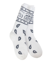 Load image into Gallery viewer, Bandana Cozy Crew Socks- Red or Navy