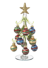 Load image into Gallery viewer, Large Glass Christmas Trees with Assorted Ornaments