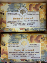 Load image into Gallery viewer, Honey & Almond Organic Shea Butter Bar Soap