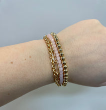 Load image into Gallery viewer, Pink Beaded Earrings and Bracelet Set
