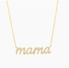 Load image into Gallery viewer, Mama Diamond Necklace In Sterling Silver or Gold Plated Sterling Silver