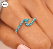Load image into Gallery viewer, Pura Vida Silver w/Stone Wave Ring - size 5