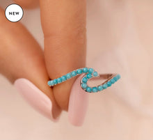 Load image into Gallery viewer, Pura Vida Silver w/Stone Wave Ring - size 5